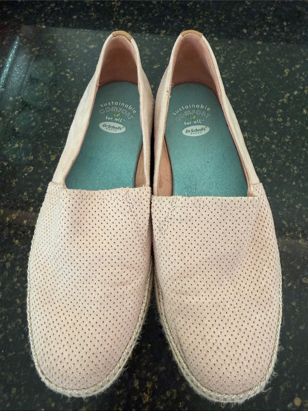 Dr. Scholl's Blush Pink Perforated Slip-On Espadrille Flats